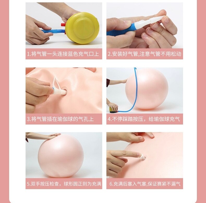 SOEZmm Yoga Ball with Quick Pump ,DM65cm,PVC,Volleyball Training AID SMB65