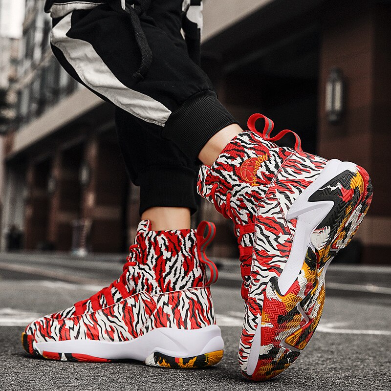 High Top Basketball Shoes with Brace Prevent Sprain Support Ankle Non Slip Wear-Resistant Cushioning Outdoor Workout ShoesSM-206