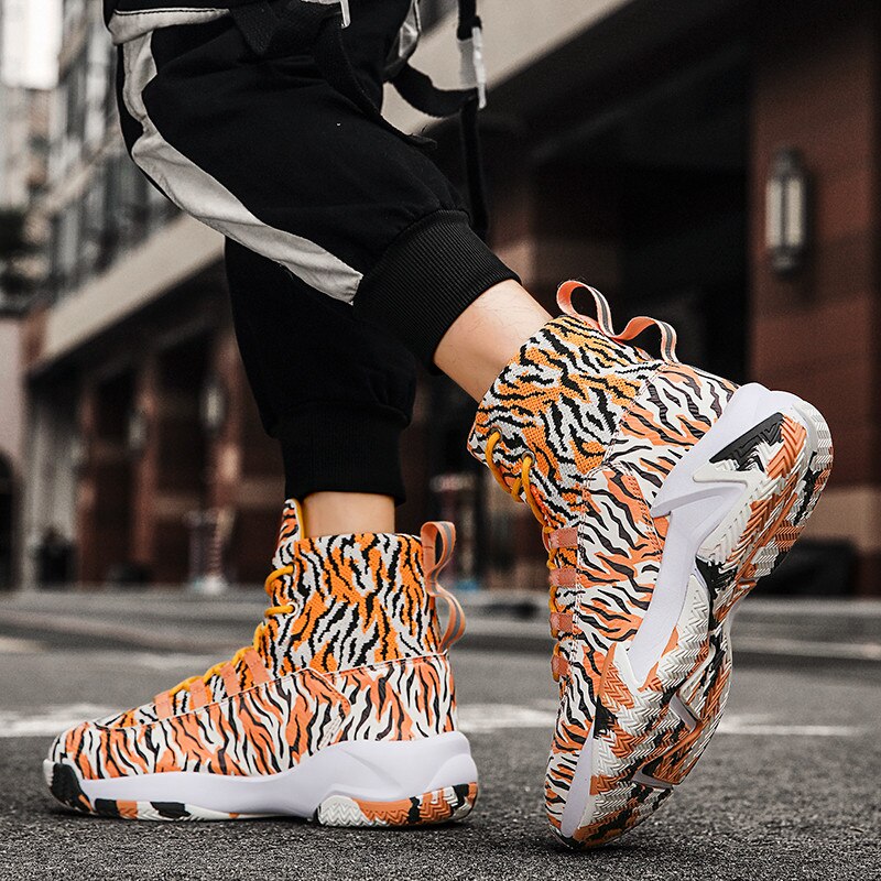 High Top Basketball Shoes with Brace Prevent Sprain Support Ankle Non Slip Wear-Resistant Cushioning Outdoor Workout ShoesSM-206