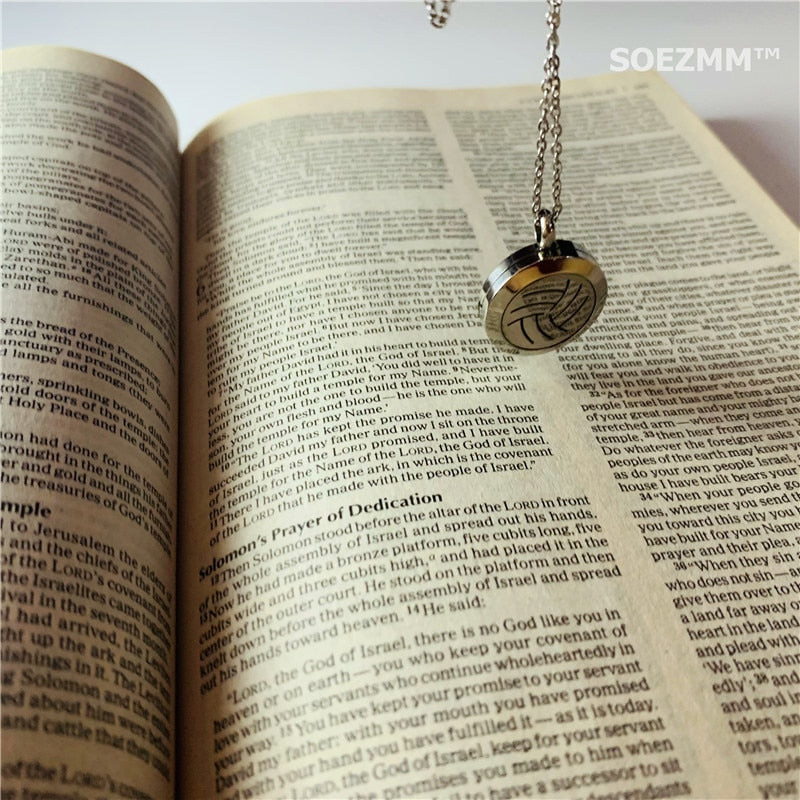 SOEZmm Volleyball Necklace,SVNP20,Gift for Volleyball Lovers Prize for match,can add Essential Oil or Perfume,DM 20mm