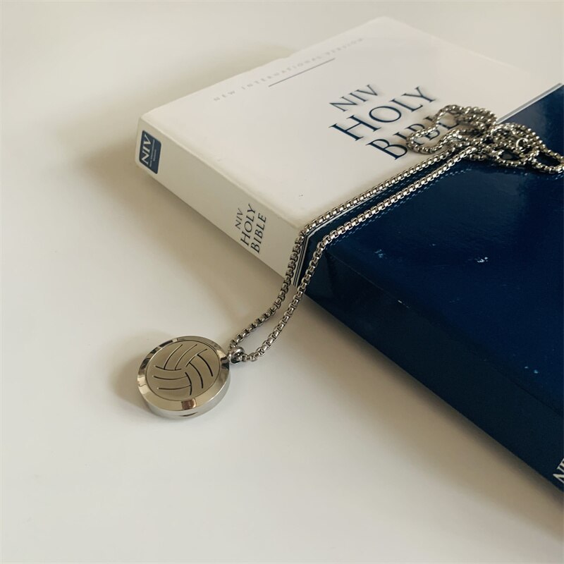 SOEZmm Volleyball Necklace SVNP30,Gift for Volleyball Lover,Prize for Match , can add Essential Oil or Perfume,DM 30mm