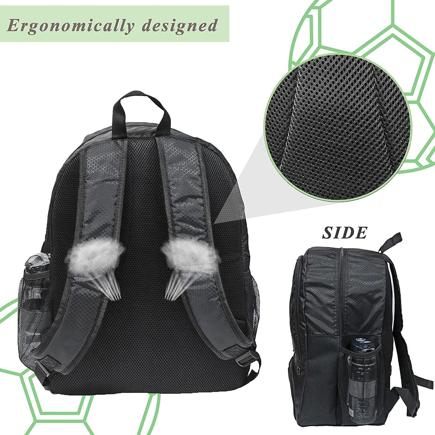 Ball Bag-Backpack for Basketball,Volleyball Soccer with Cleat Shoes and Ball Compartment Laptop Sleeve for Travel,School Team