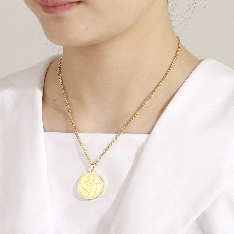 SOEZmm Volleyball Necklace SVNC100,Gift for Volleyball Lover,Prize for Match , can add Essential Oil or Perfume,DM 30mm